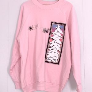 Vintage Sweatshirt Utah Summer Ski 90s Pink Metallic Puffy Print